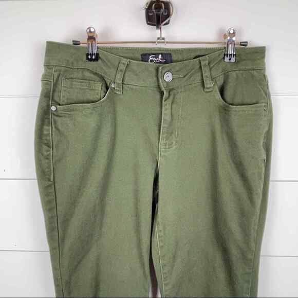 Earl Jeans Pants Womens 8 Green Straight Leg Stretch 5 Pocket Casual Jeans - Picture 2 of 7